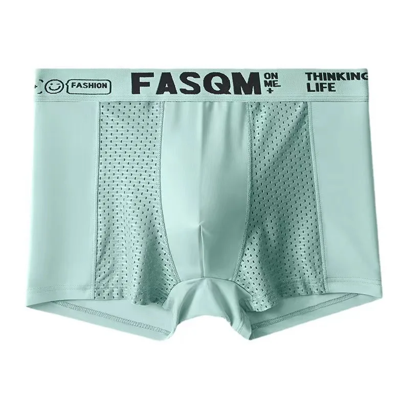 1pc Mens Boxers Shorts Ice Silk Men Panties Seamless Sexy Underwear Man Underpants Panties Male Antibacterial Breathable Briefs 6