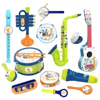 Montessori Infant Playing Musical Instrument Toy Plastic Abs Multicolor Rod Bell Trumpet Castanets Sound Tube Drum Children Toys 2
