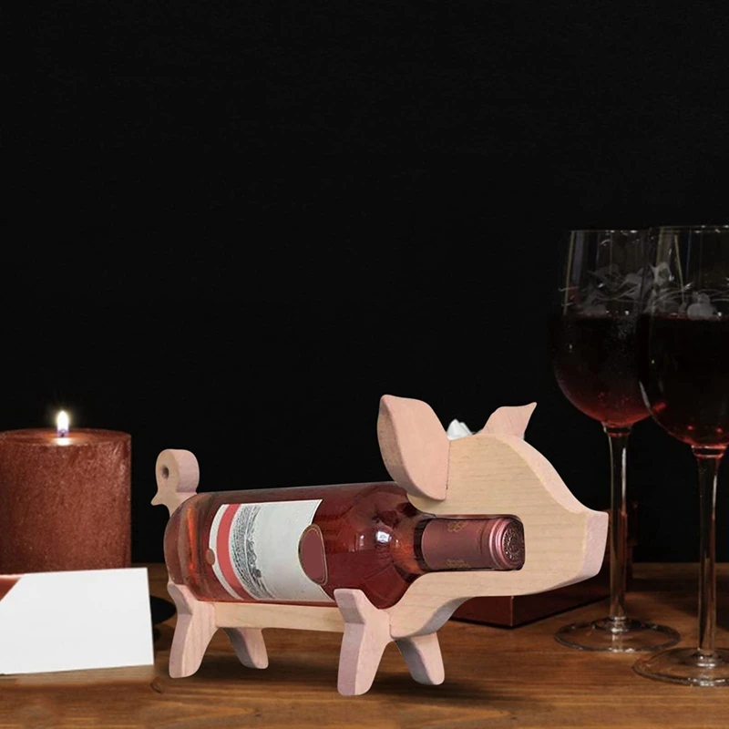 ABVA-Wooden Wine Racks Animal Wine Bottle Holder,Wooden Rack Holder Ornament,Novelty Racks Free Standing