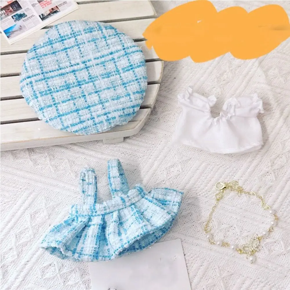 베레모 모자 액세서리 인형 사랑스러운 옷, 귀여운 봉제 인형 옷, 셔츠 목걸이, 2 가지 색상