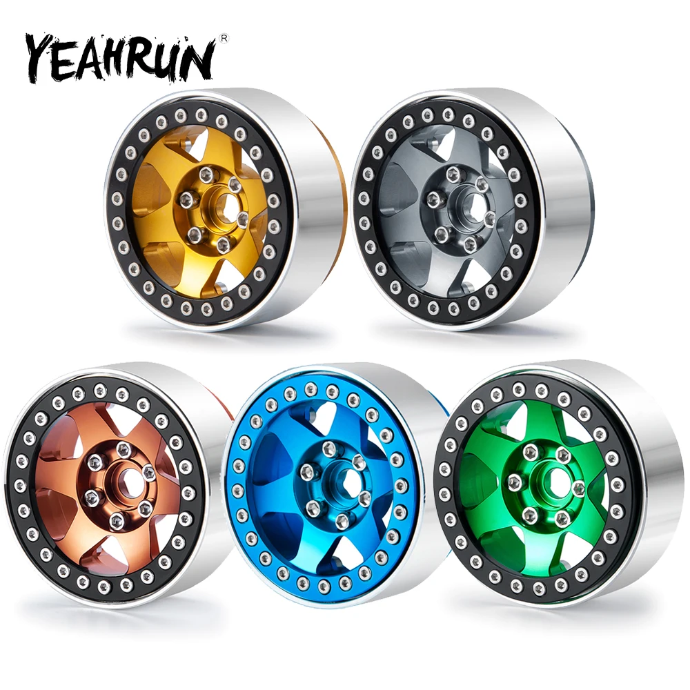 

YEAHRUN Metal Alloy 1.9 Inch Beadlock Wheel Rims Hubs for Axial SCX10 TRX-4 D90 1/10 RC Crawler Car Truck Model Upgrade Parts