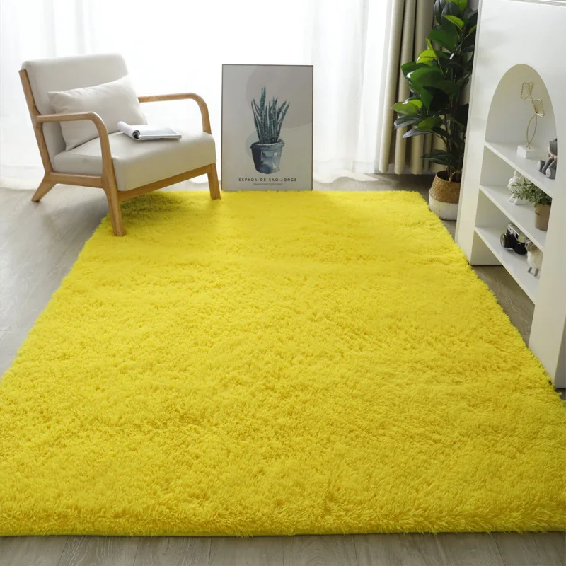 RULDGEE Shaggy Carpet for Living Room Home Plush Floor Alfombra Fluffy Mats Kids Room Faux Fur Area Rug Living Silky Rugs