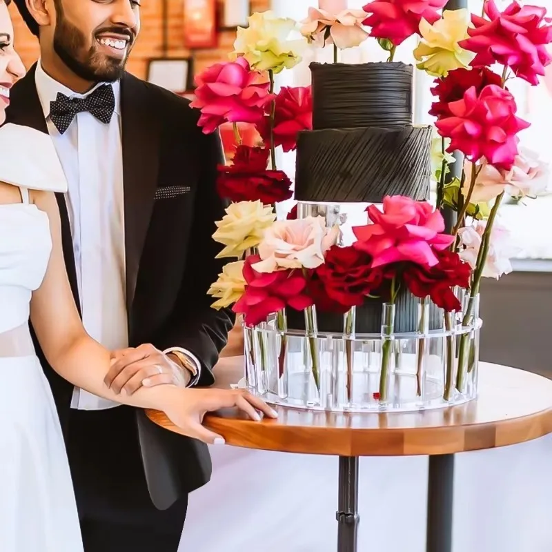 Acrylic Cake Display Board Round Cake Stand Wedding Party DIY Flower Crown Decoration Dessert Trays Clear Stand Tools