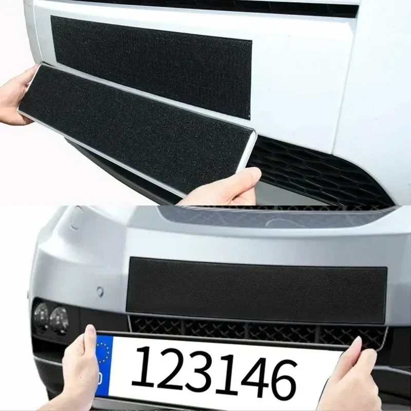 License plate holder Frameless License Plate Holder Harmless Polyester Adhesive Number Plate Holder Durable Car Frame Accessories 2Pcs