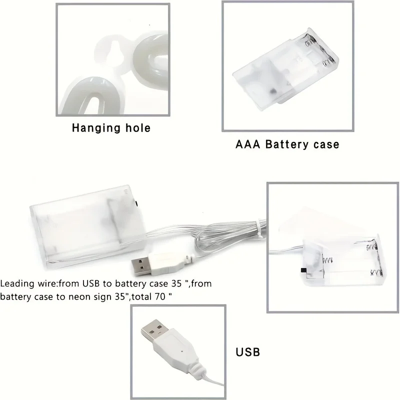 LED neon sign, USB/battery for bar, bedroom, game room, wedding party, wall decoration, Christmas gift 5