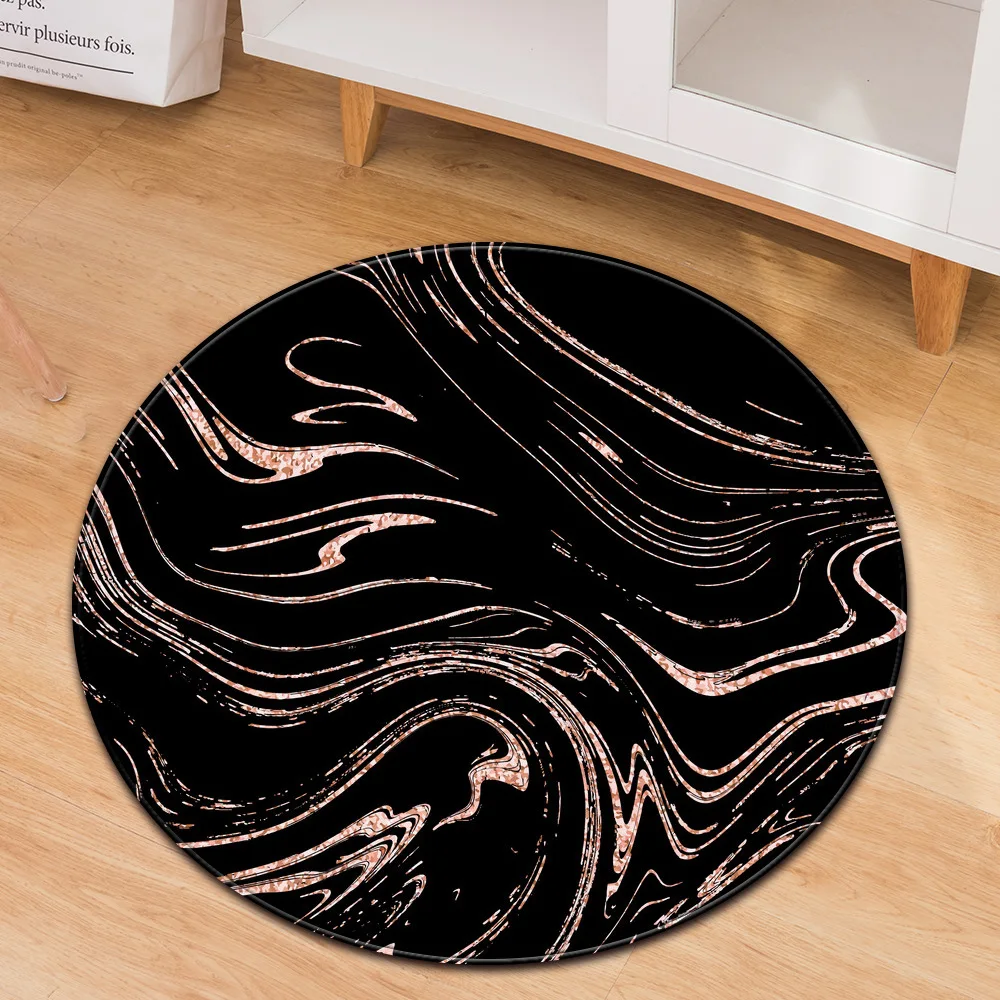 

Living Room Computer Chair Cushion Decorative Floor Bedside Cushion Home Marble Round Carpet Children's Room Bedroom Carpet