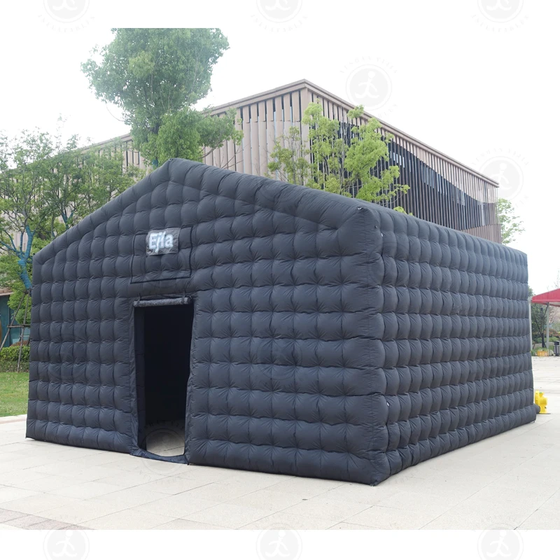 20ft-6m Large Black Nightclub Tent Inflatable Party Tent Inflatable Disco Nightclub Tent Mobile Night Club Tent For Event Rental 3
