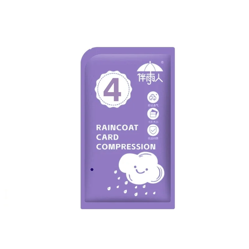 7pcs Disposable Card Raincoat Adult Long Thickened Rainstorm Proof Outdoor Travel Drifting Compression Portable Card Poncho Rain