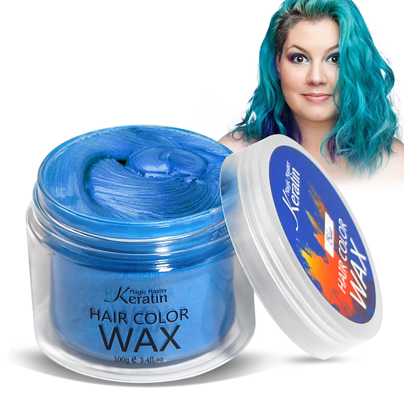 MMK Blue Hair Colour Wax Fashion Temporary Color Dye Styling Modeling Pomade Hair Dye for Party, Festival, Cosplay & Halloween