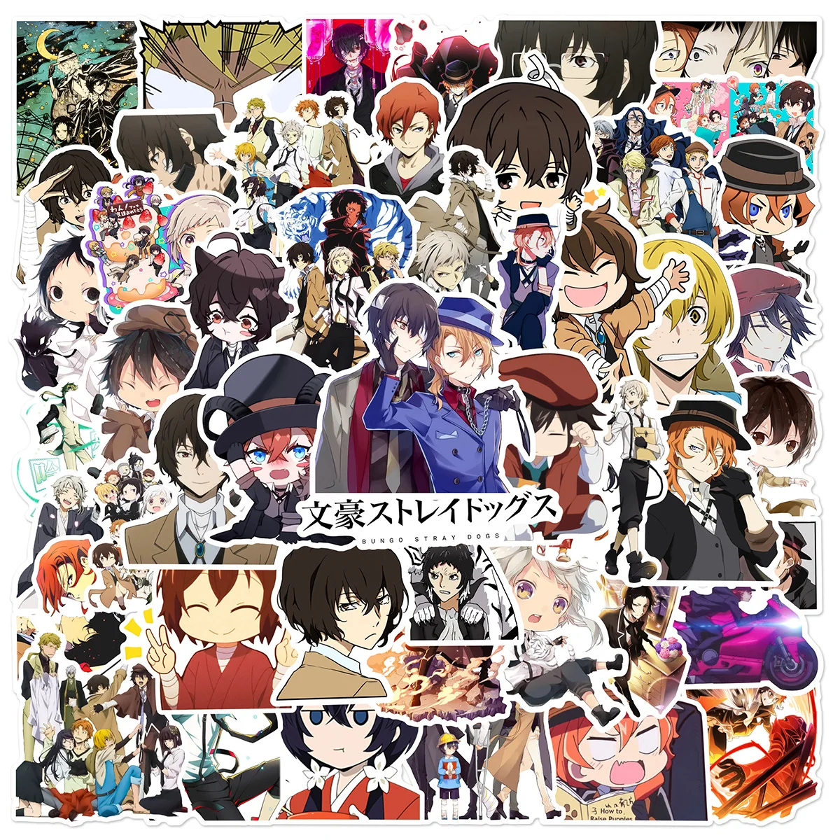 

50pcs Bungou Stray Dogs Series Graffiti Stickers Suitable for Helmets Desktop Wall Decoration DIY Sticker Pack Wholesale