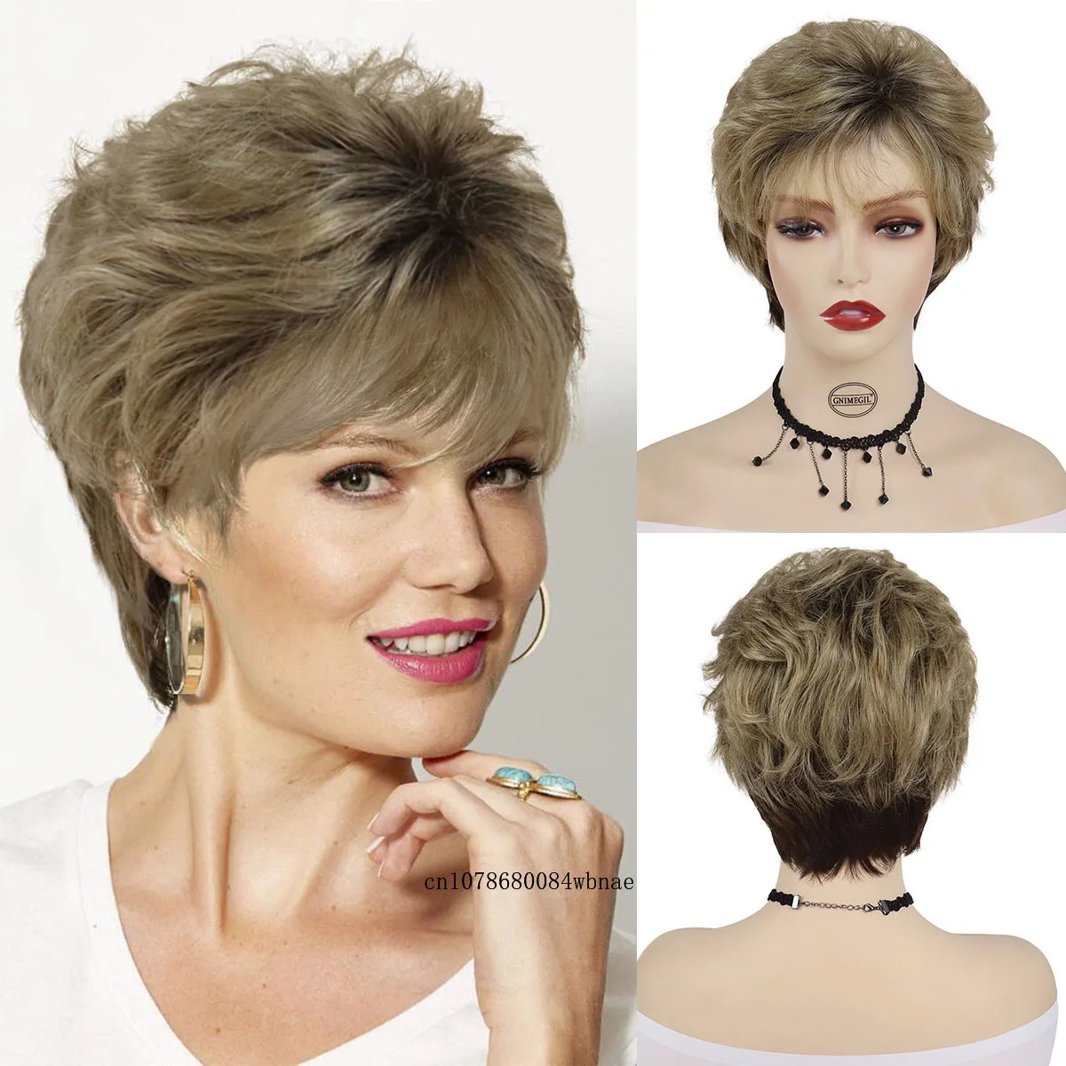Peluca de pelo sint tico para mujer pelo corto en capas con flequillo peluca-de-pelo-sint-tico-para-mujer-pelo-corto-en-capas-con-flequillo