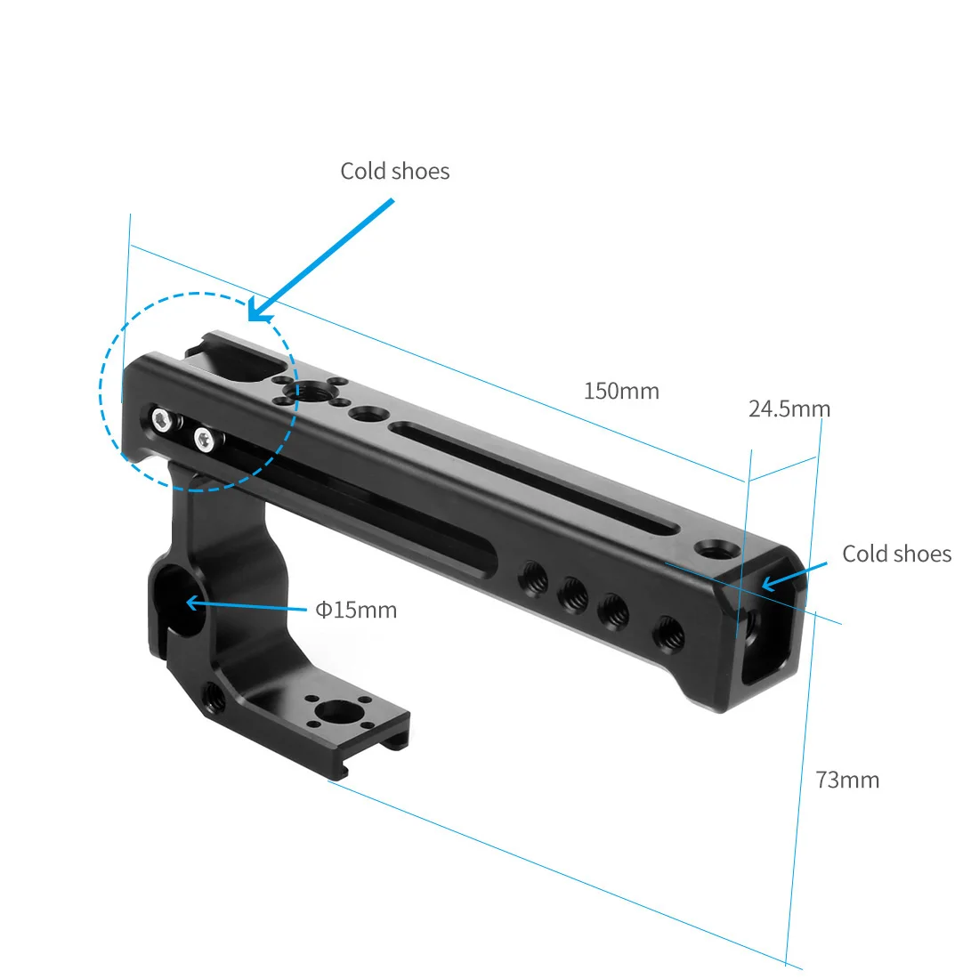 Kamerakäfig für Sony ZV-E10 mit seitlichem Holzgriff, oberer Griff aus Aluminium für Sony ZV E10 Vlogging Video Rig Filmherstellungssystem – Detail 16