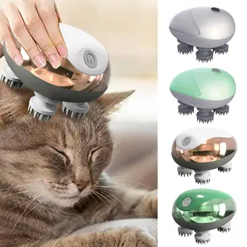 방수 부드러운 머리 고양이 마사지기, 편안한 조절 모드, 휴대용 전기 두피 마사지기, 애완 동물 용품