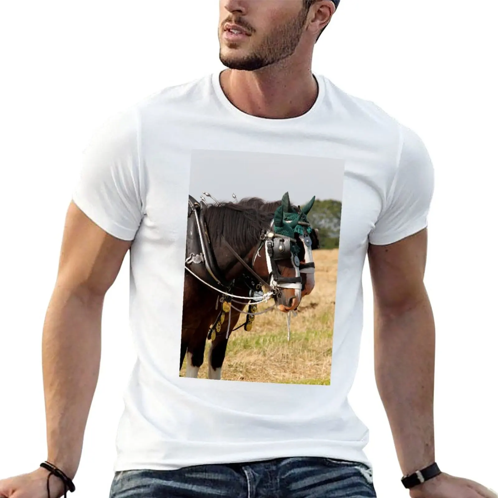 

Shire horses T-Shirt T-shirt short vintage clothes mens white t shirts
