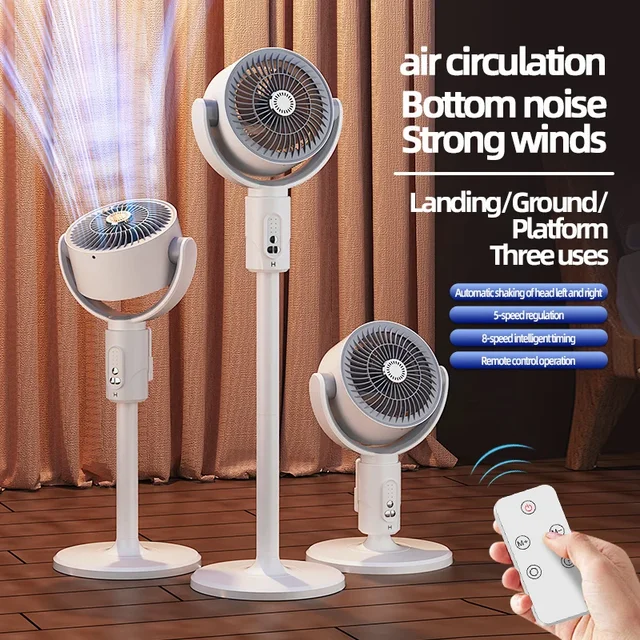 360 Circulation Quiet Powerful Floor Fan,Standing Smart Fans,Vertical Fan with Remote Control Adjustable Height(Charging Type) 3
