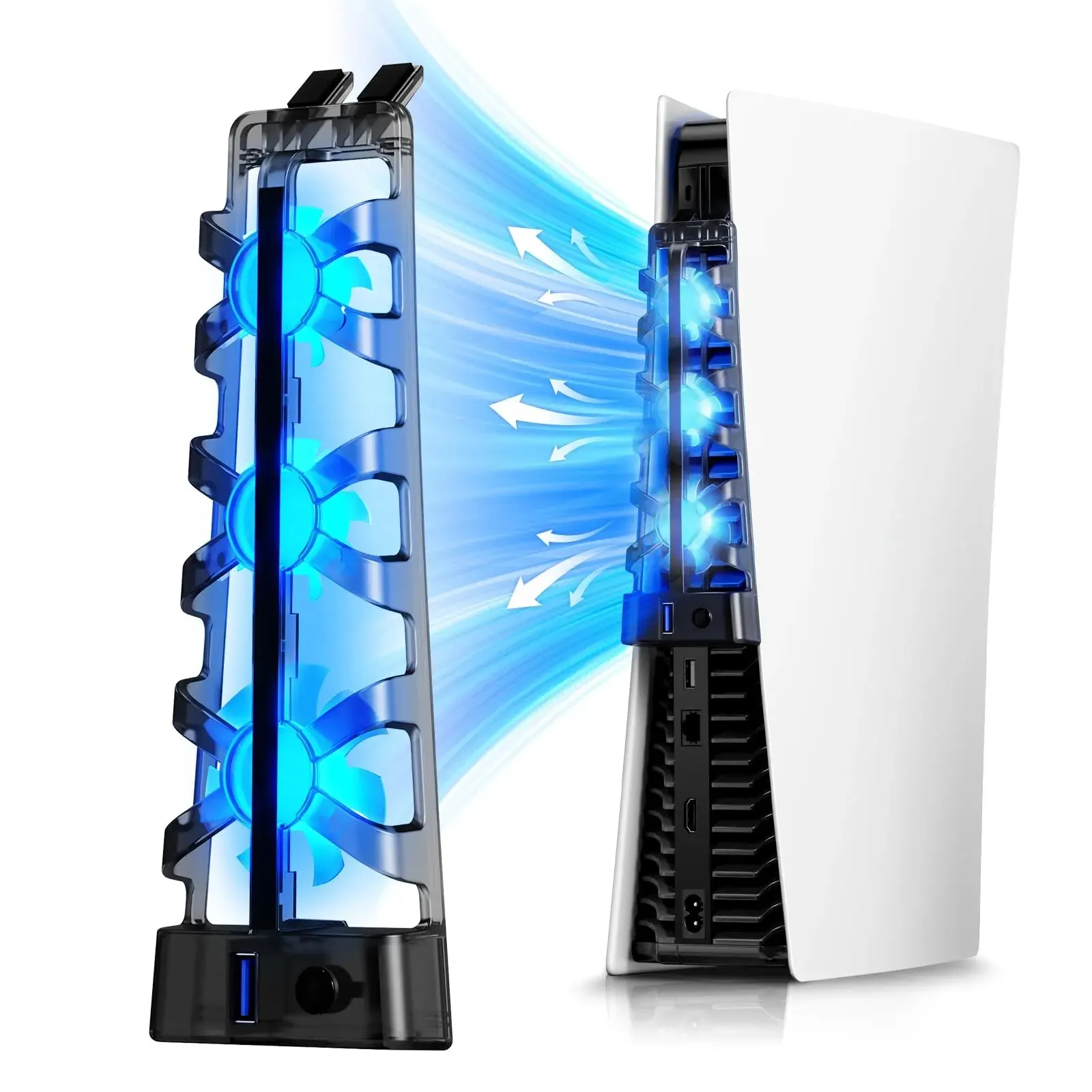 Ventola Di Raffreddamento Con LED Per PS5 Pro – Velocità Regolabile, Silenziosa, Porta USB 3.0 (nero)