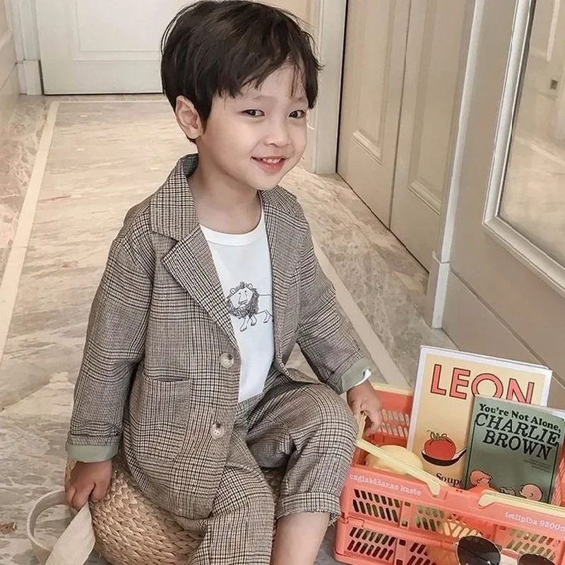 Kids Clothes Kid Boys Spring and Autumn 2 Piece Set Suit