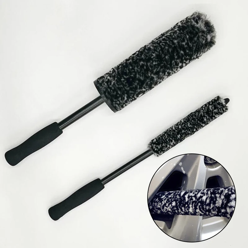 Microfiber Wheels Brush Non-Slip Handle Easy Cleaning Car Fiber Brush ...