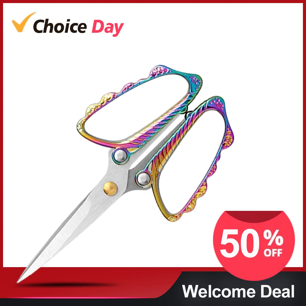 

XITUO Exquisite Butterfly-shaped Retro Scissors Multifunction Small Shear Knife Beauty Paper-cut Utility Kitchen Tool Scissors