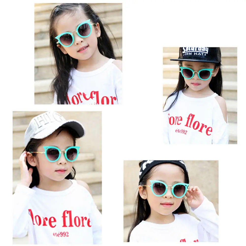Children Sunglasses 1pc Kids Stylish Cat Eye Vintage Girls Cute Party Eyewear Shades UV400 For Gift