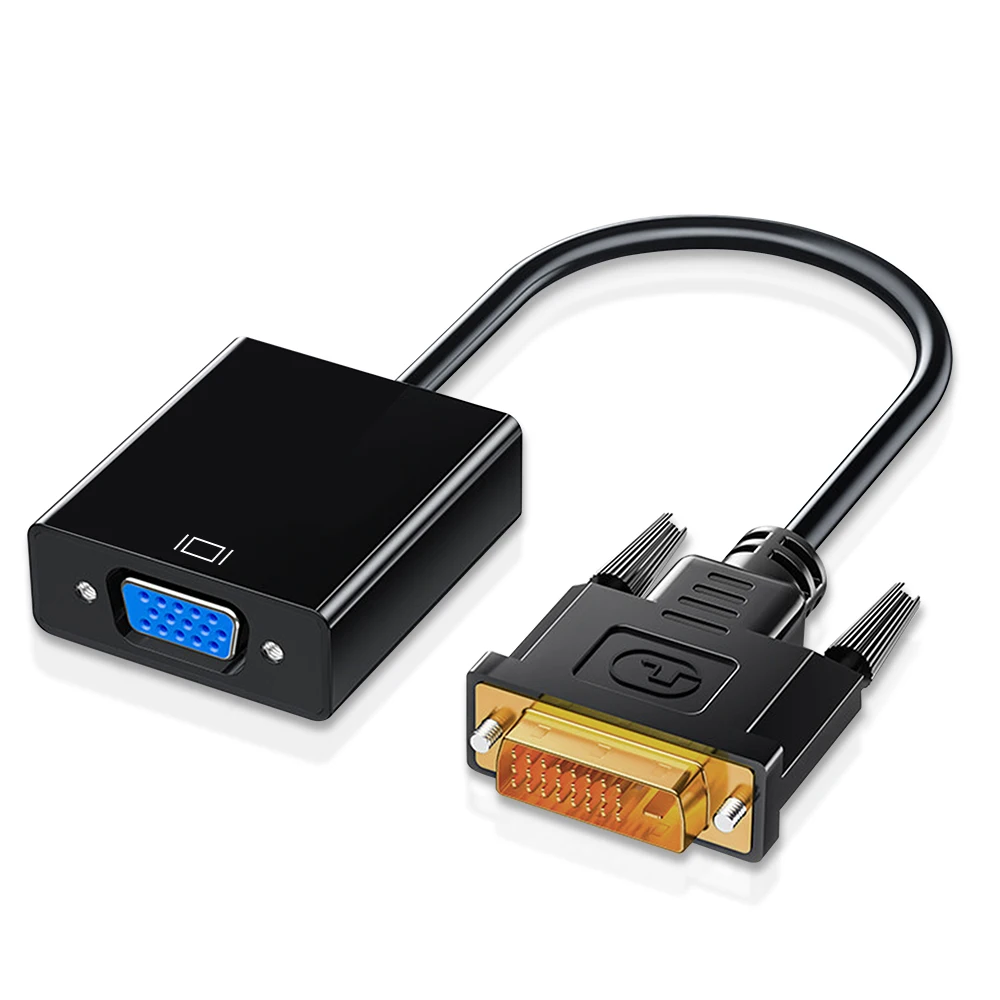 Adaptateur DVI vers VGA, convertisseur de câble vidéo, 24 + 1 25