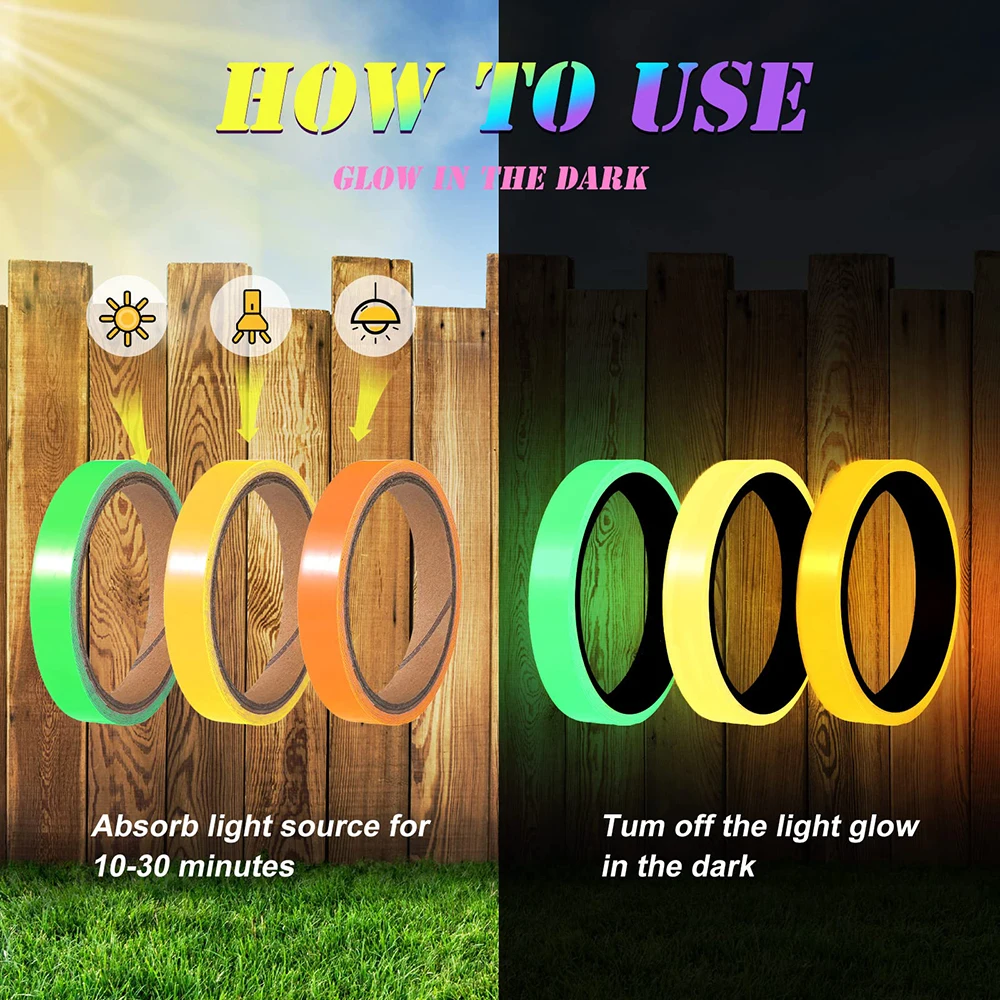 5M Bright Waterproof Luminous Tape Fluorescent Tape for Indoor Outdoor Marking Stage Theatre Steps Exit Green Glow Neon fluorescent tape luminous tape