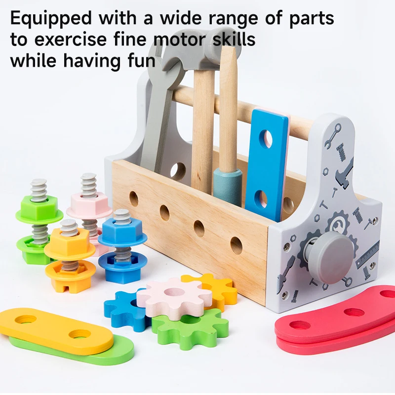 Montessori Children Wooden Tool Set Toys Pretend Play Tool Kit Construction Tools Simulation Repair Carpenter Toys Gift