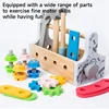 Montessori Children Wooden Tool Set Toys Pretend Play Tool Kit Construction Tools Simulation Repair Carpenter Tool Toys Gift 6