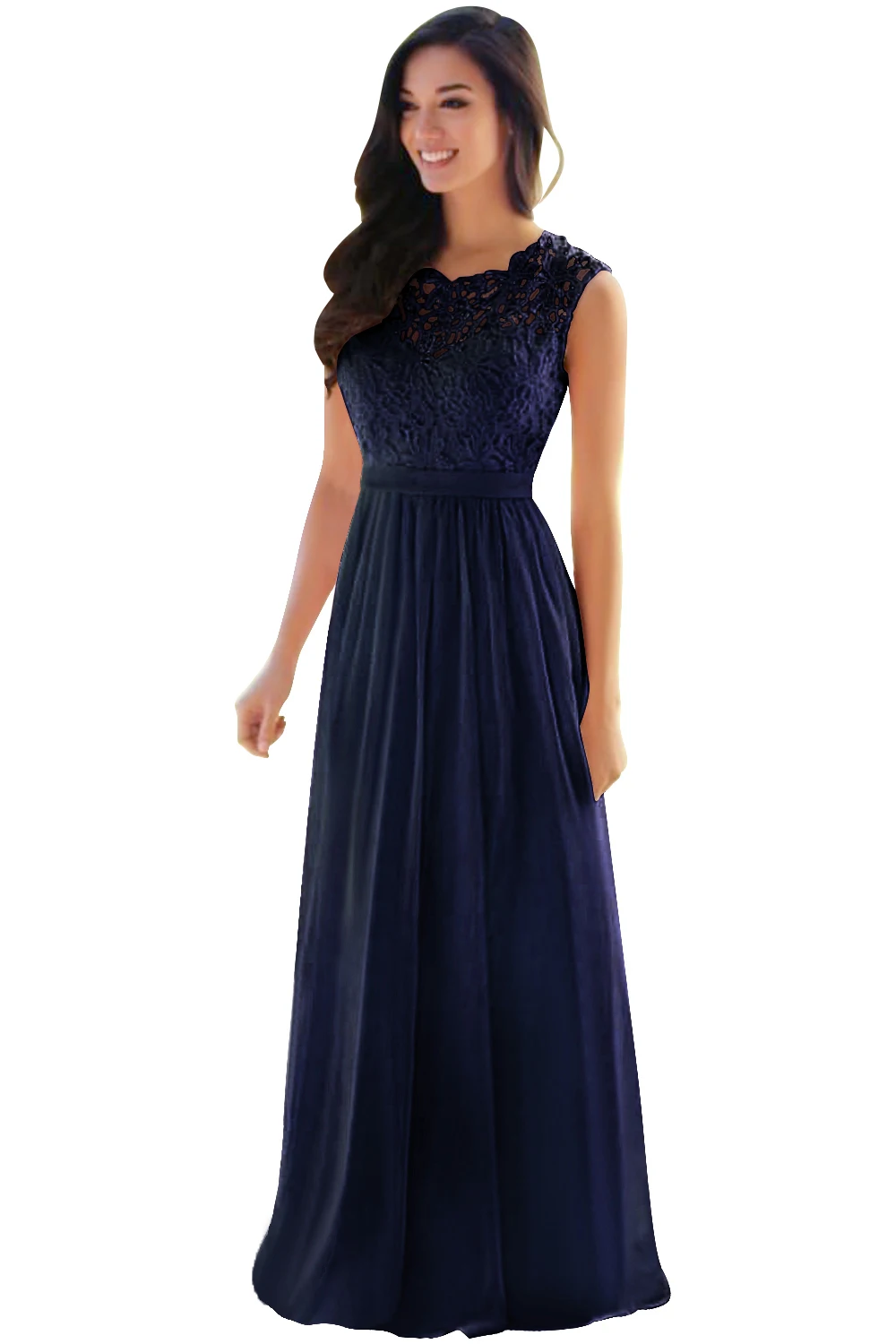 Classic Women Pink Bridesmaid Dresses Elegant Lace Chiffon A Line Illusion Back Maxi Formal Wedding Gust Gowns Formal Evening - 6