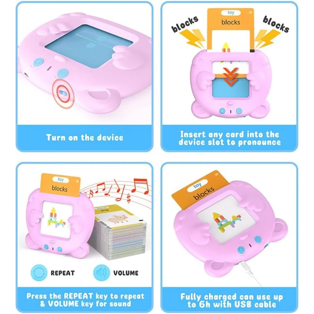 Toddler Toys for Boys Girls Autism Sensory Toys Learning Montessori Speech Therapy 224 Sight Words Talking Flash Cards