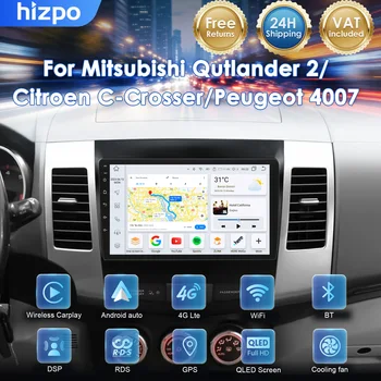 Radio Multimedia para Auto Hizpo 2 Din Android 14 para Mitsubishi Outlander 2 2005-2012, Reproductor con Carplay, Android Auto, GPS, Cámara de Visión 360, DSP y WiFi 1