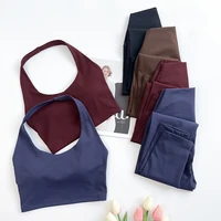 Women's 2PCS Sex Gym Impact Yoga Sports Bra Legging Yoga Set Naked Feel High Stretch Comfortable Workout Sportswear Set