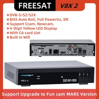 FREESAT V8X 2-версия FunCam HD-приемник спутникового телевидения DVB-S2X/S2/S, H.264/H.265 Встроенный WIFI, MARS/CCAM ТВ-приставка со слотом для CA-карты