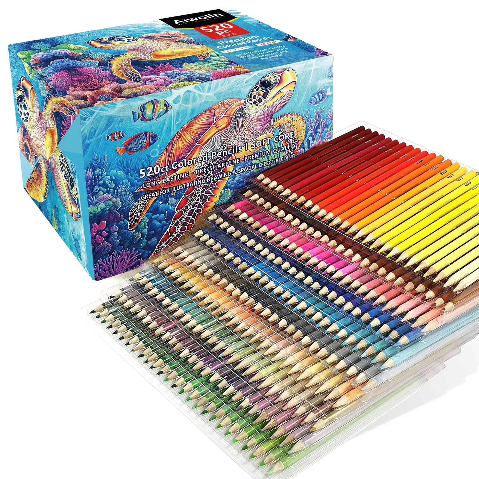 520 Colored Pencils, Professional Grade Rich Pigment Soft Core, Coloring Pencils Suitable for Children, Adults, Artists