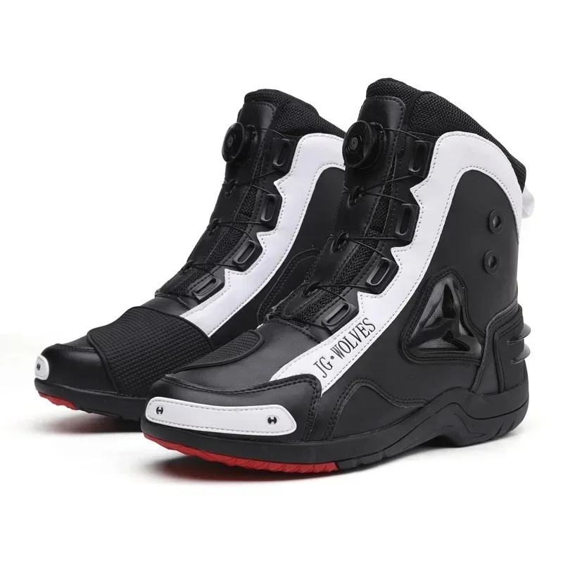 JG-Wolf Waterproof Motorcycle Boots for Men Women Off-road Adventure Motorbike Boots Casual Riding Shoes Leather