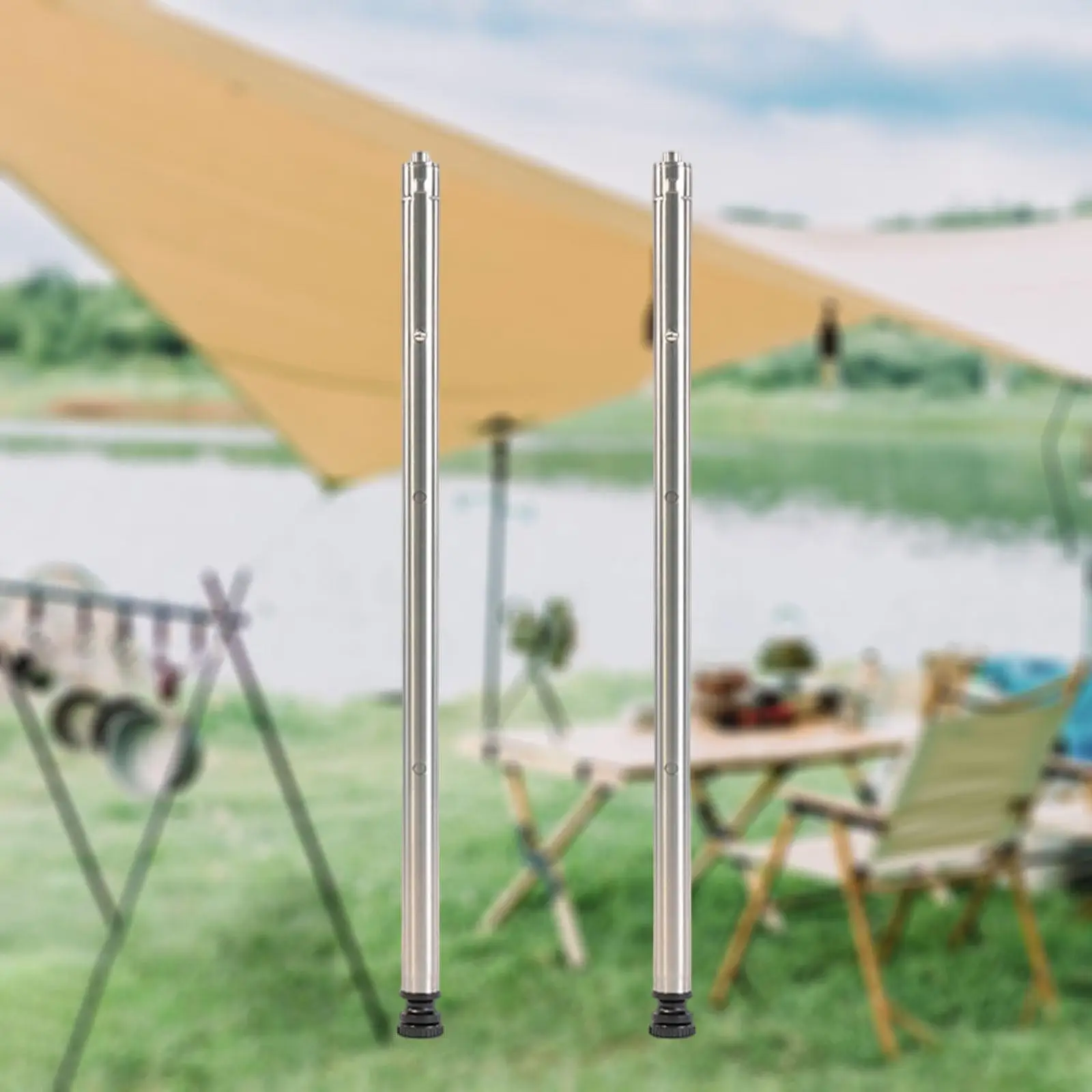 2 Pieces Camping Table Legs Telescopic Compact Furniture Legs Hardware Easy to Install Outdoor Travel Accessories Leg Brackets
