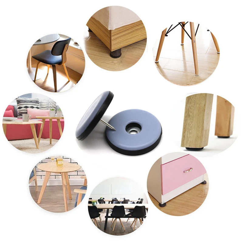 Furniture Glides With Screws Furniture Sliders Pads Table Chair Leg Mat Floor Protector 8PCS For Carpet Hardwood Hardware Tool furniture gliders furniture leg pads furniture foot pads rubber furniture feet pads furniture feet