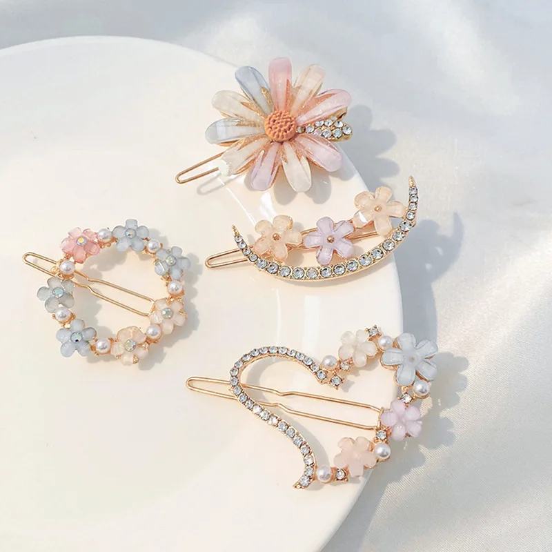 Bowknot Hair Clips Headwear Kids Hair Accessories Claws Fashion Geometric Metal Flower Heart Rhinestone Barrettes hair claw hair clips hair accessories