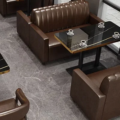 Commercial furniture bar sofa bar table and chair simple style coffee shop Western food milk tea shop casual retro booth soft ba