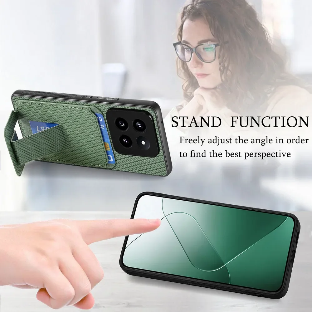 Luxury Leather Card Stand Back Cover