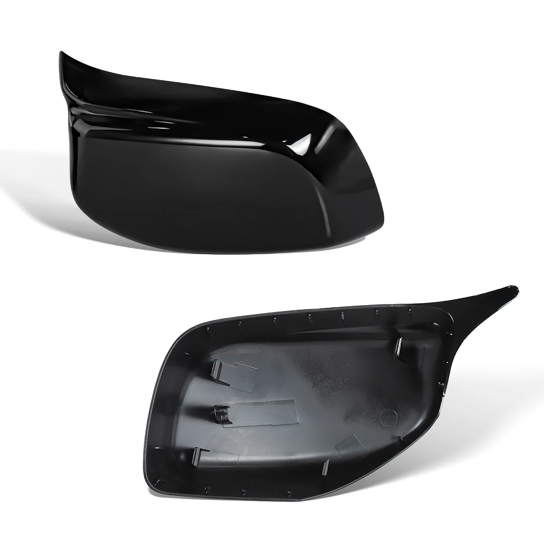 2PCS 백미러 쉘 BMW E60 E61 E63 E64 2004-2007 용 수정 버전 글로스 블랙 윙 백미러 커버 캡