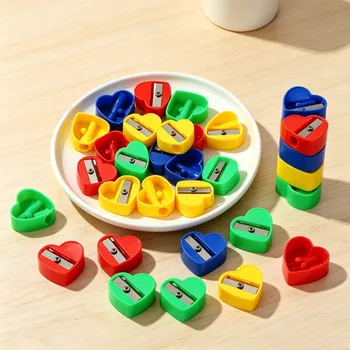 Temperini a Forma di Cuore, Temperini Manuali Compatti Mini per Scuola e Aula, Forniture Scolastiche all'Ingrosso