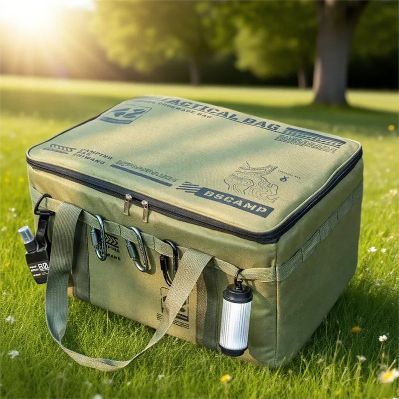 42L Tactical Camping Storage Bag Insulated Folding Box Waterproof Picnic Tableware Field Equipment Outdoor Gear Organizer