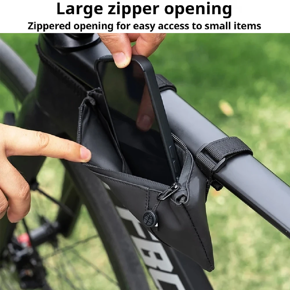 Borsa da manubrio impermeabile per bici, borsa a rullo da manubrio per bicicletta, marsupio anteriore per bici con cerniera impermeabile per ciclismo - immagine 5