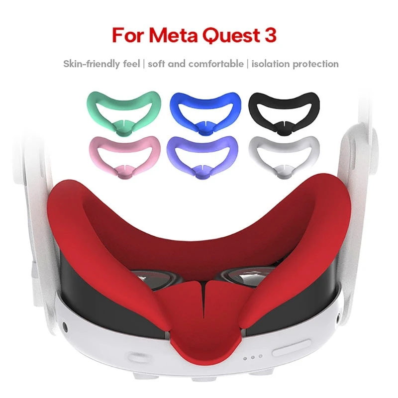 

Sweatproof Waterproof Silicone Face Cover Cushion for Quest3 Virtual Reality Headset Replacement Cushion Pad
