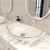 MEJE Art Basin Above Counter Bathroom Vessel Sink, Porcelain Ceramic Countertop (Include Pop Up Drain) 3
