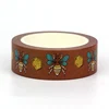 2024 NEW 1PC 10M Decor Bee honeybee on Brown background Washi Tape for Scrapbooking Journaling Masking Tape Cute Stationery 2