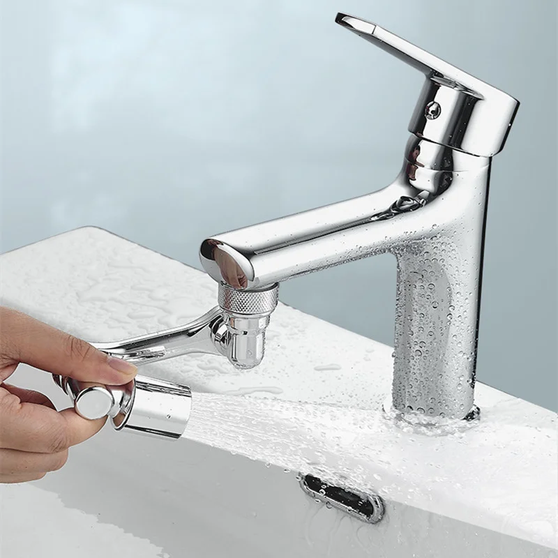 1080° Universal Rotation Faucet Sprayer Head Dual Effluent Washbasin Kitchen Robot Arm Extension Faucets Aerator Bubbler Nozzle