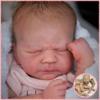 Kovu Sleeping Reborn Baby Doll Kit 17 pollici Non finito Non verniciato Colore fresco Parti di bambola fai da te vuote con corpo in tessuto Bambola da collezione