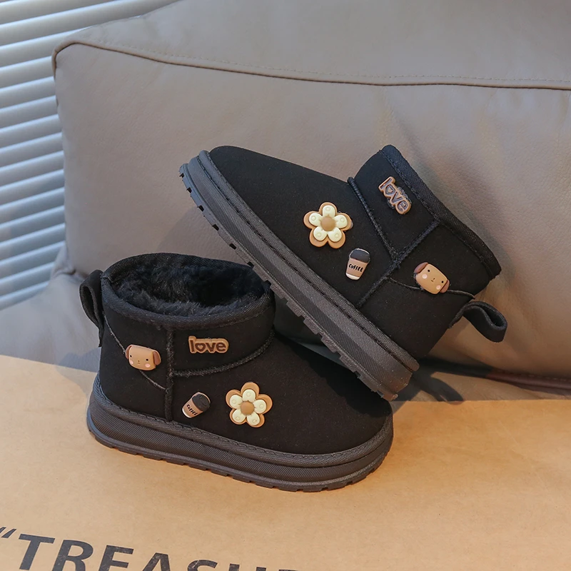 Girls Winter Snowshoes Boots Warm Plush Lining Non Slip